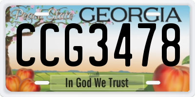 GA license plate CCG3478