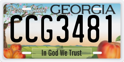 GA license plate CCG3481