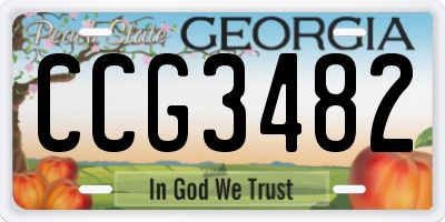 GA license plate CCG3482