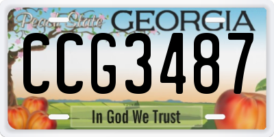 GA license plate CCG3487