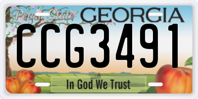 GA license plate CCG3491