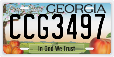 GA license plate CCG3497