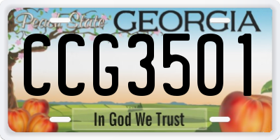 GA license plate CCG3501