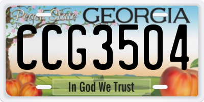 GA license plate CCG3504