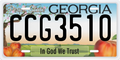 GA license plate CCG3510