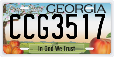 GA license plate CCG3517