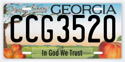 GA license plate CCG3520