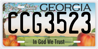 GA license plate CCG3523