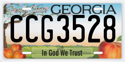 GA license plate CCG3528