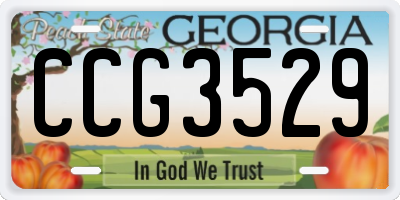 GA license plate CCG3529