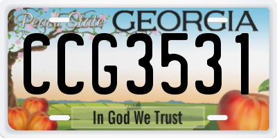GA license plate CCG3531