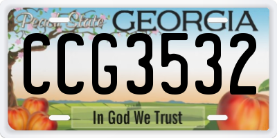 GA license plate CCG3532