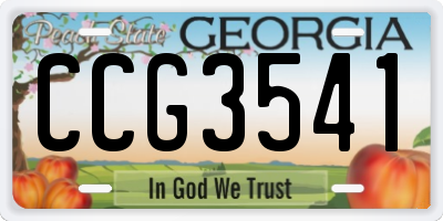 GA license plate CCG3541