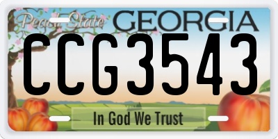 GA license plate CCG3543