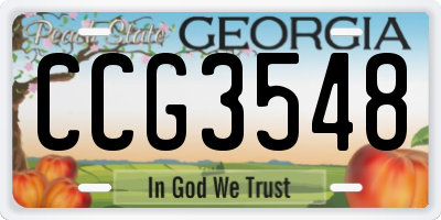 GA license plate CCG3548
