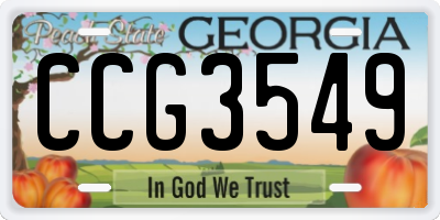 GA license plate CCG3549
