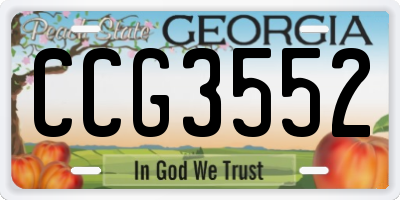 GA license plate CCG3552
