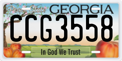 GA license plate CCG3558