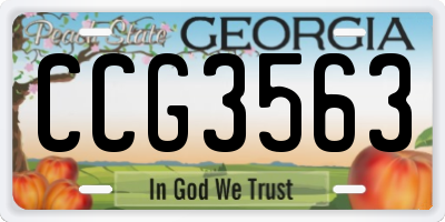 GA license plate CCG3563