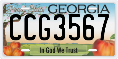 GA license plate CCG3567