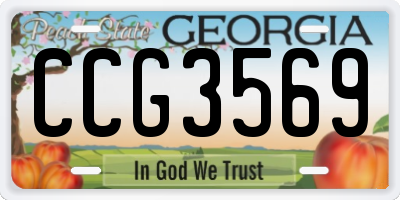 GA license plate CCG3569