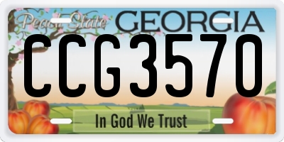 GA license plate CCG3570