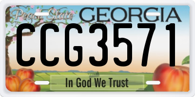 GA license plate CCG3571