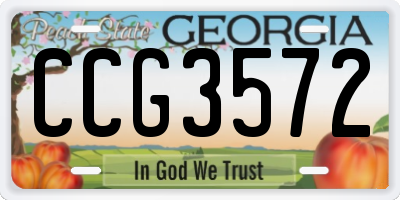 GA license plate CCG3572