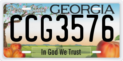 GA license plate CCG3576