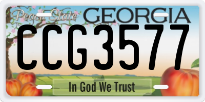 GA license plate CCG3577