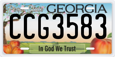 GA license plate CCG3583