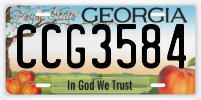GA license plate CCG3584