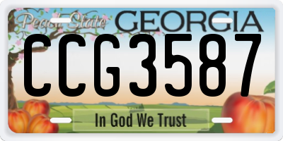 GA license plate CCG3587