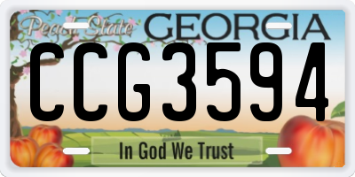 GA license plate CCG3594