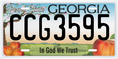 GA license plate CCG3595
