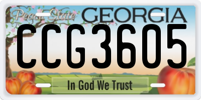 GA license plate CCG3605