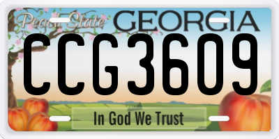 GA license plate CCG3609