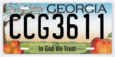 GA license plate CCG3611