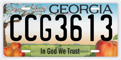 GA license plate CCG3613