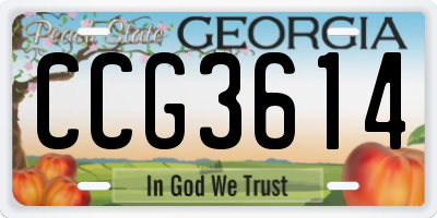 GA license plate CCG3614