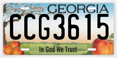 GA license plate CCG3615