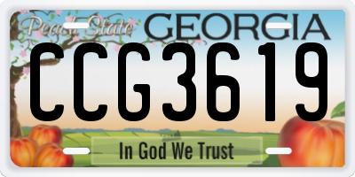 GA license plate CCG3619