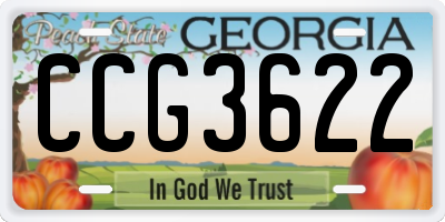 GA license plate CCG3622