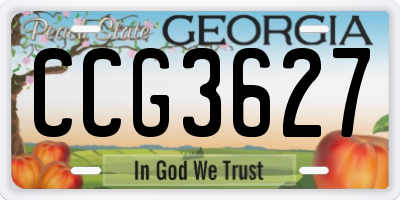 GA license plate CCG3627