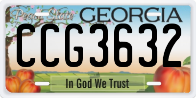 GA license plate CCG3632