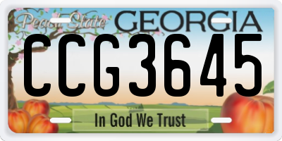 GA license plate CCG3645