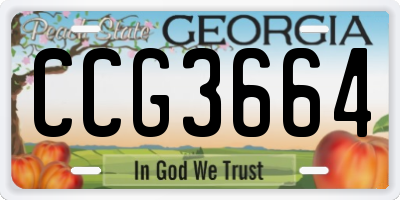 GA license plate CCG3664
