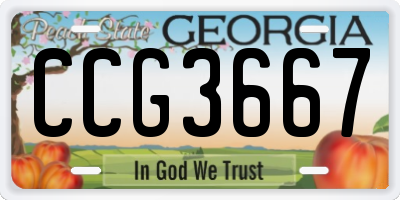 GA license plate CCG3667
