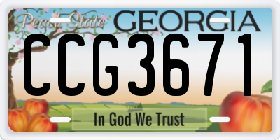 GA license plate CCG3671