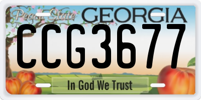 GA license plate CCG3677